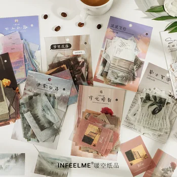 

Ins Time Letter Series Collage Deco Sticker Scrapbooking Journal Popular Deco Stationery Stickers 40pcs/pack