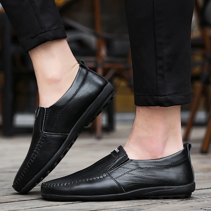 SKRENEDS/брендовая мужская повседневная обувь из натуральной кожи; люксовый бренд; мужские лоферы; мокасины; дышащие слипоны; черная обувь для вождения