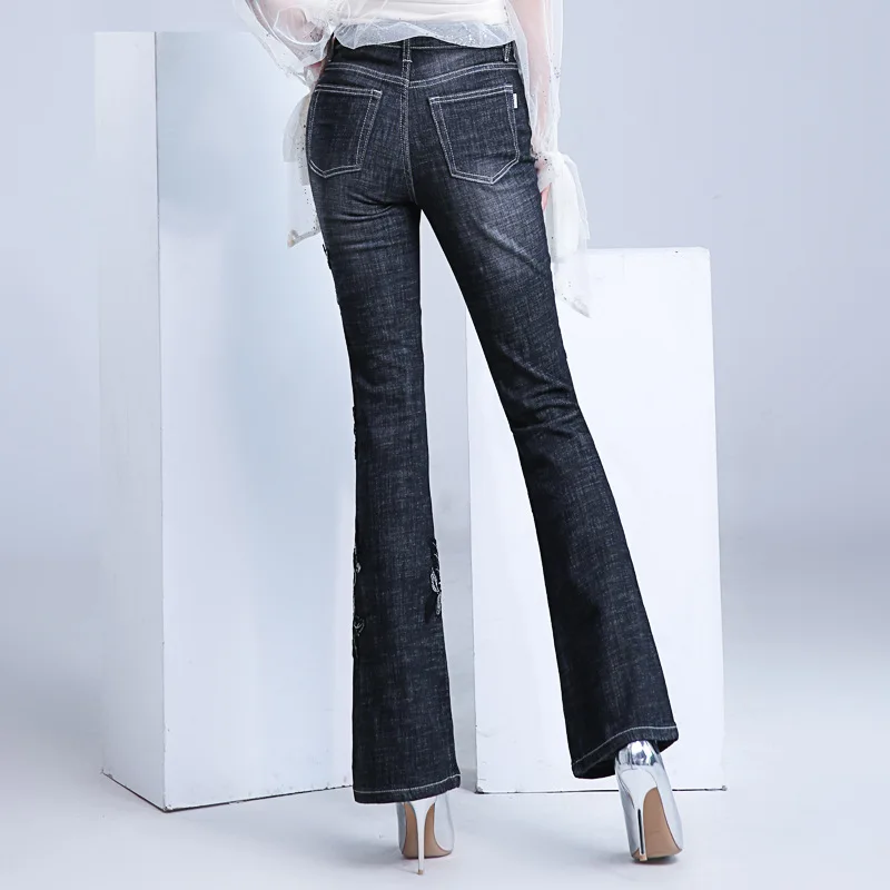women's black stretch bootcut jeans