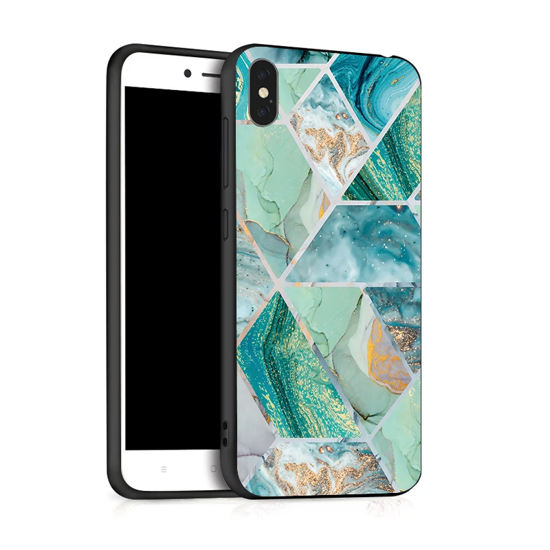 Marmer hitam Telepon Untuk Xiaomi Mi Redmi 6 PRO A2 Lite Note 7 K20 9T 7A 8 8T K30 Ponsel Housing Bag Cover Shell