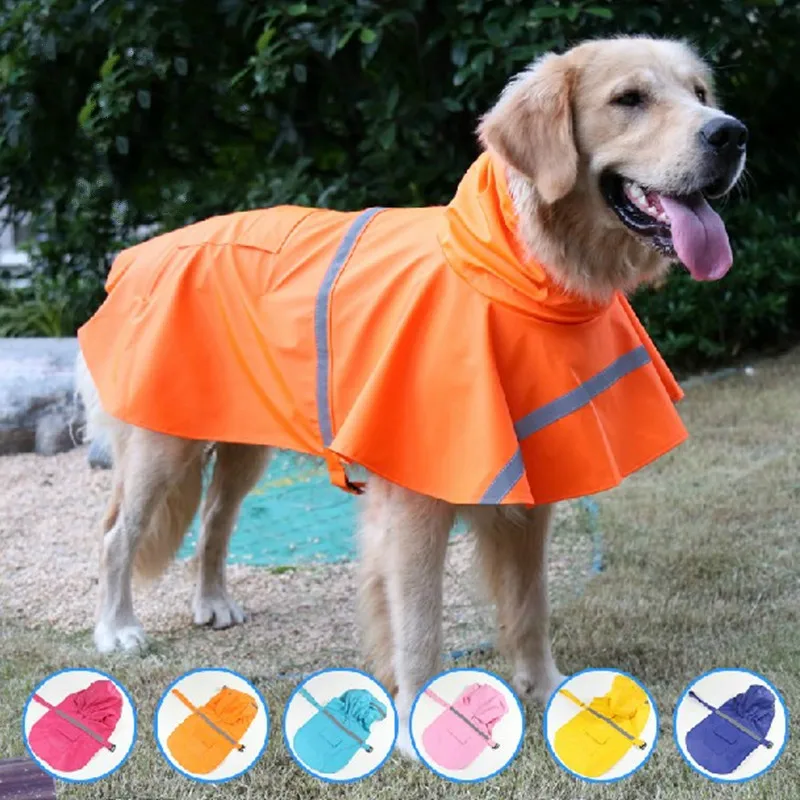 Reflective Pet Cat Dog Raincoat Hooded Waterproof Jacket Dog Rain Coat Waterproof Jacket For Dog Soft Breathable Dogs Clothes