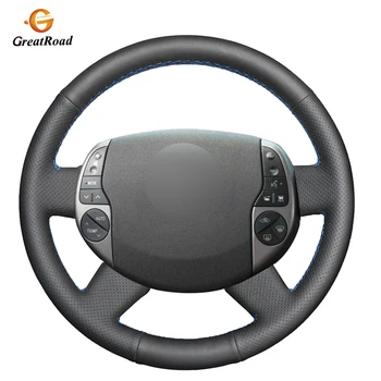 

Handsewing Black Genuine leather Car Steering Wheel Covers Wrap for Toyota Prius 20(XW20) 2004 2005 2006 2007 2008 2009