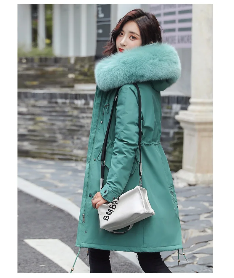 YAGENZ зимняя куртка женская пуховая куртка парки из искусственного меха хлопковое пальто зимнее пальто женская одежда Толстая плюс бархатная парка куртка 446