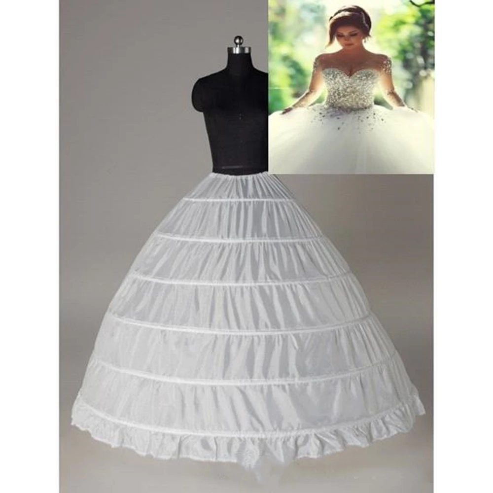 Super Cheap Ball Gown 6 Hoops Petticoat Wedding Slip Crinoline Bridal Underskirt Layes Slip 6 Hoop Skirt Crinoline For Quinceane