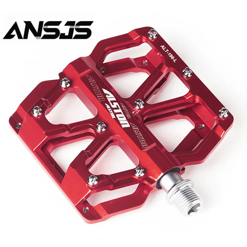 

Ansjs Mountain Bike Pedals High-Strength Strong Colorful Aluminum Alloy CNC Machined Sealed 3 Bearing Pedals for BMX MTB 9/16