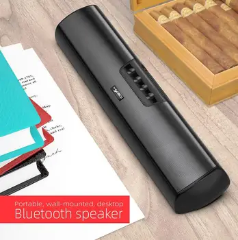 

Bluetooth Speaker Loudspeaker Wireless Mini Column 3D 10W Stereo Music Surround Support FM TFCard Bass Box