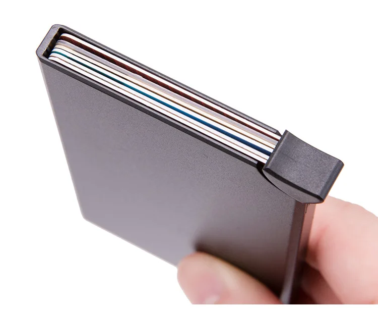 Bycobecy бумажник для смарт-карт тонкий чехол для ID карты RFID Противоугонный унисекс автоматически твердый металлический тонкий держатель для банковской кредитной карты