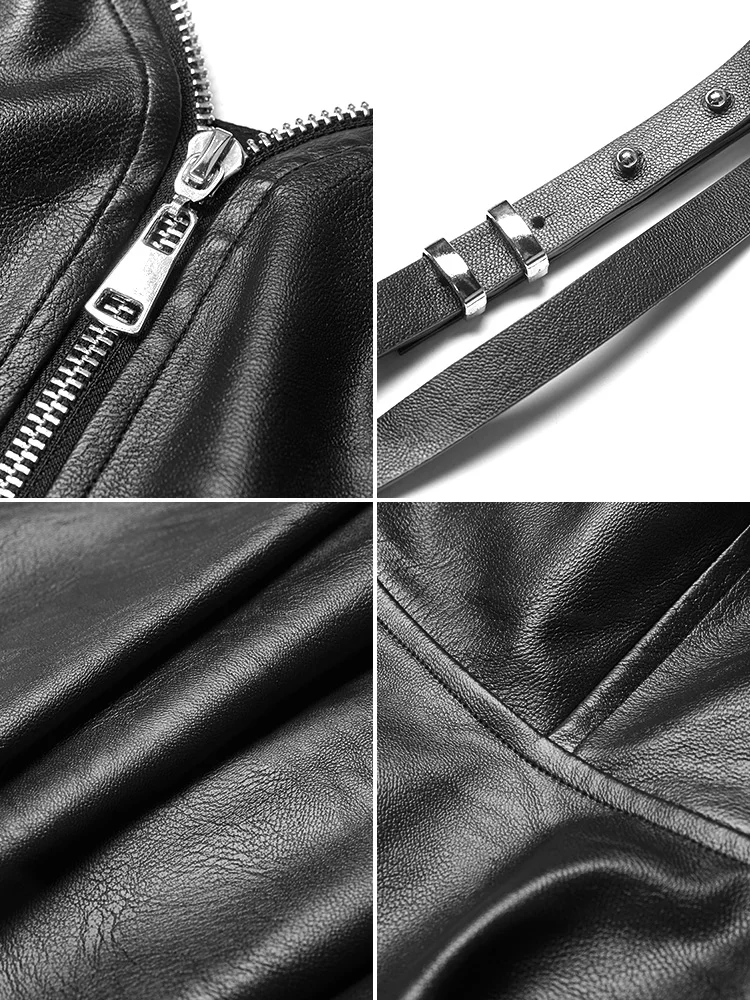 Панк RAVE Женское зимнее черное платье из искусственной кожи в стиле панк трапециевидный ремешок без рукавов вечерние платья для ночного клуба