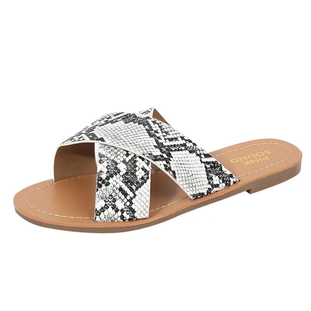 snake print flip flops