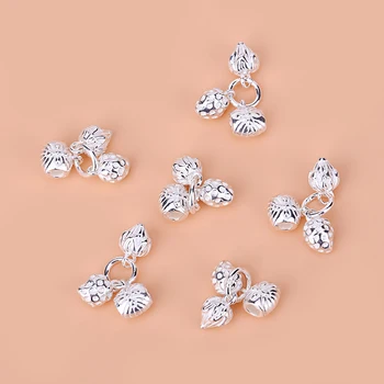 

S925 sterling silver, one-piece bead-separated Pendant Lotus Strawberry Necklace Bracelet bead-separated pendant, diy accessorie