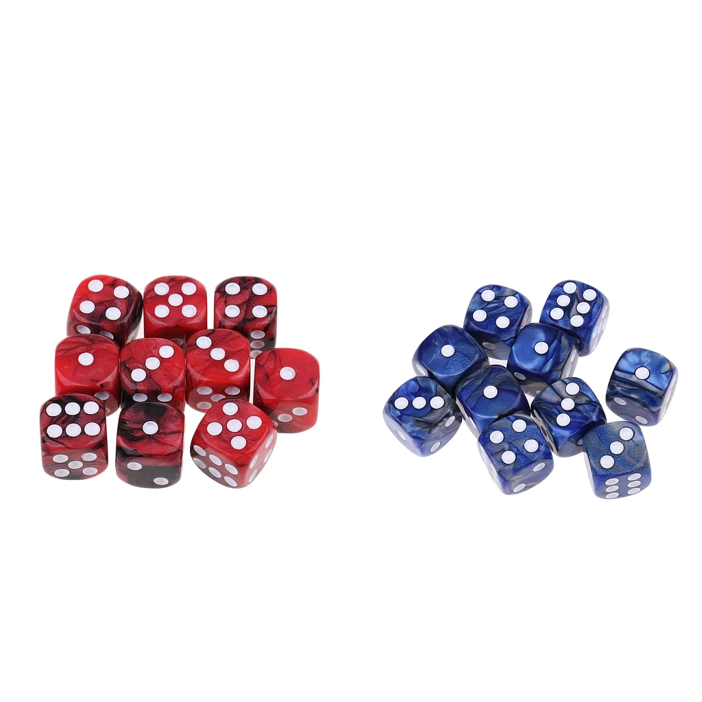 20x D6 Акриловые Игральные Кости шестигранные акриловые точечные для подземелий и драконов MTG