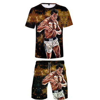 

Muhammad Ali 3D 2019 Print Basic Fashion Personality Street Man Two Pieces Set Cool Hip Hop Hot T-shirt+short Pants Sets Sports