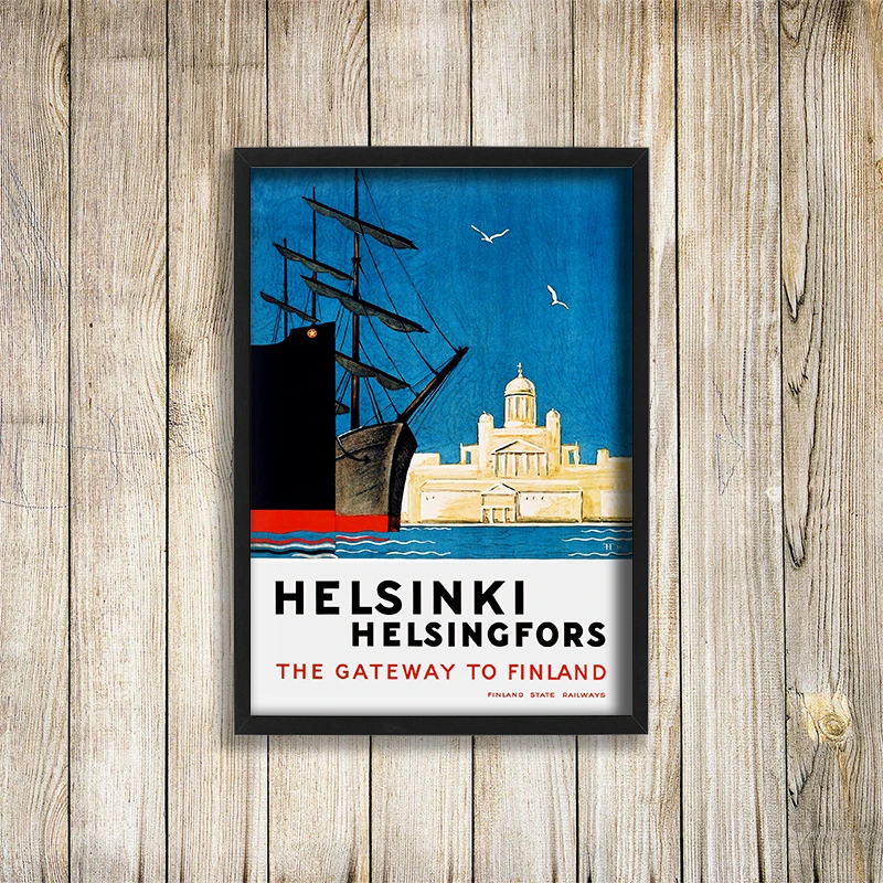 Скандинавское искусство Финляндия путешествия Helsinki Saimaa холст живопись Винтаж