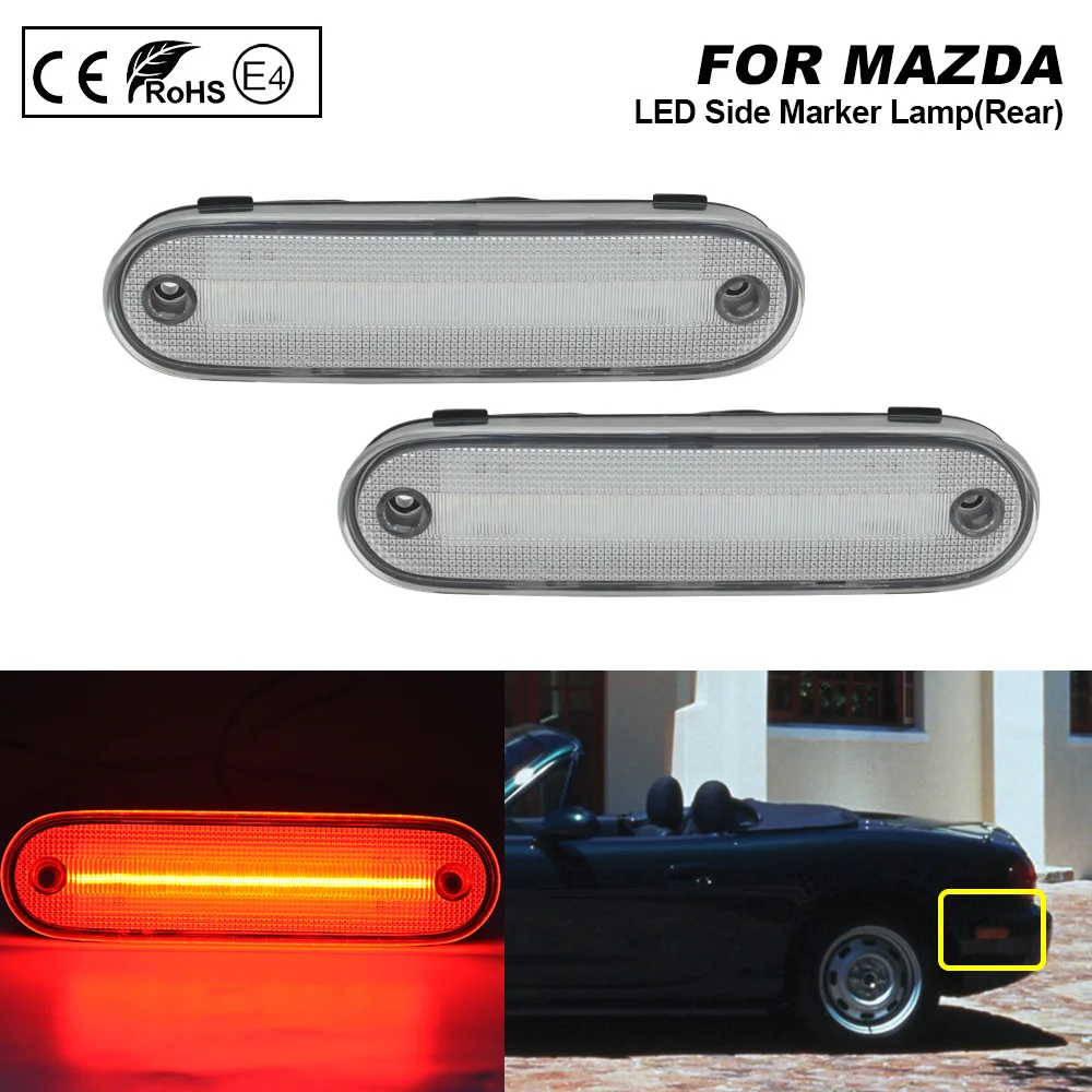 Для Mazda Miata MX 5 1990 2005 прозрачная задняя фонарь красный свет 2X|Сигнальная лампа| |