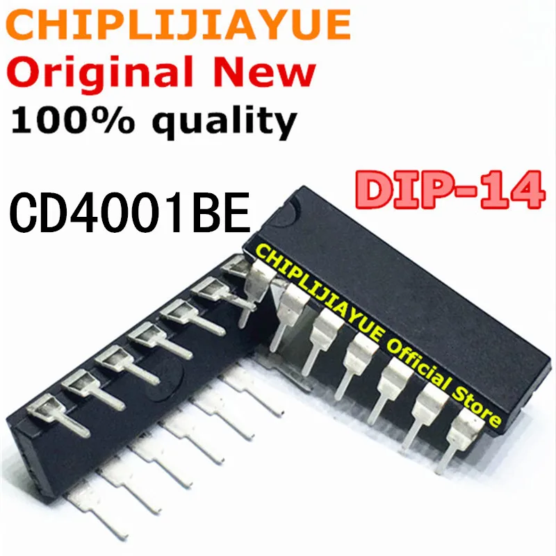 Новый и оригинальный чипсет IC CD4001BE DIP 14 CD4001 4001 CD4001B DIP14 10 шт.|Интегральные схемы| |