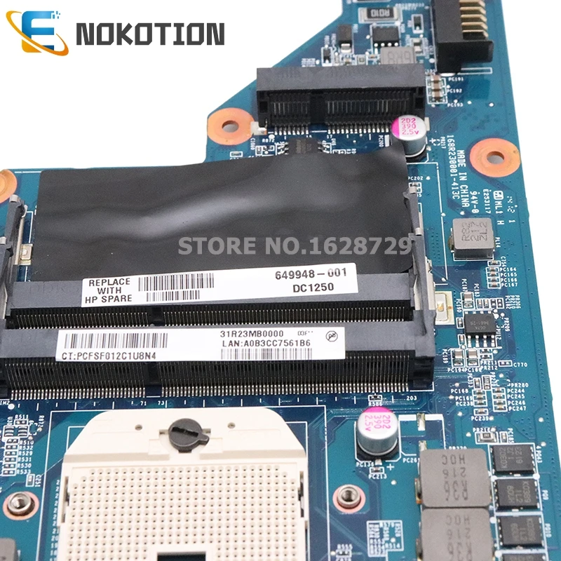 NOKOTION материнская плата для ноутбука hp Pavilion G6 G4 G7 Серии PN 649948-001 DA0R23MB6D1 DA0R23MB6D0 REV D DDR3 основная плата