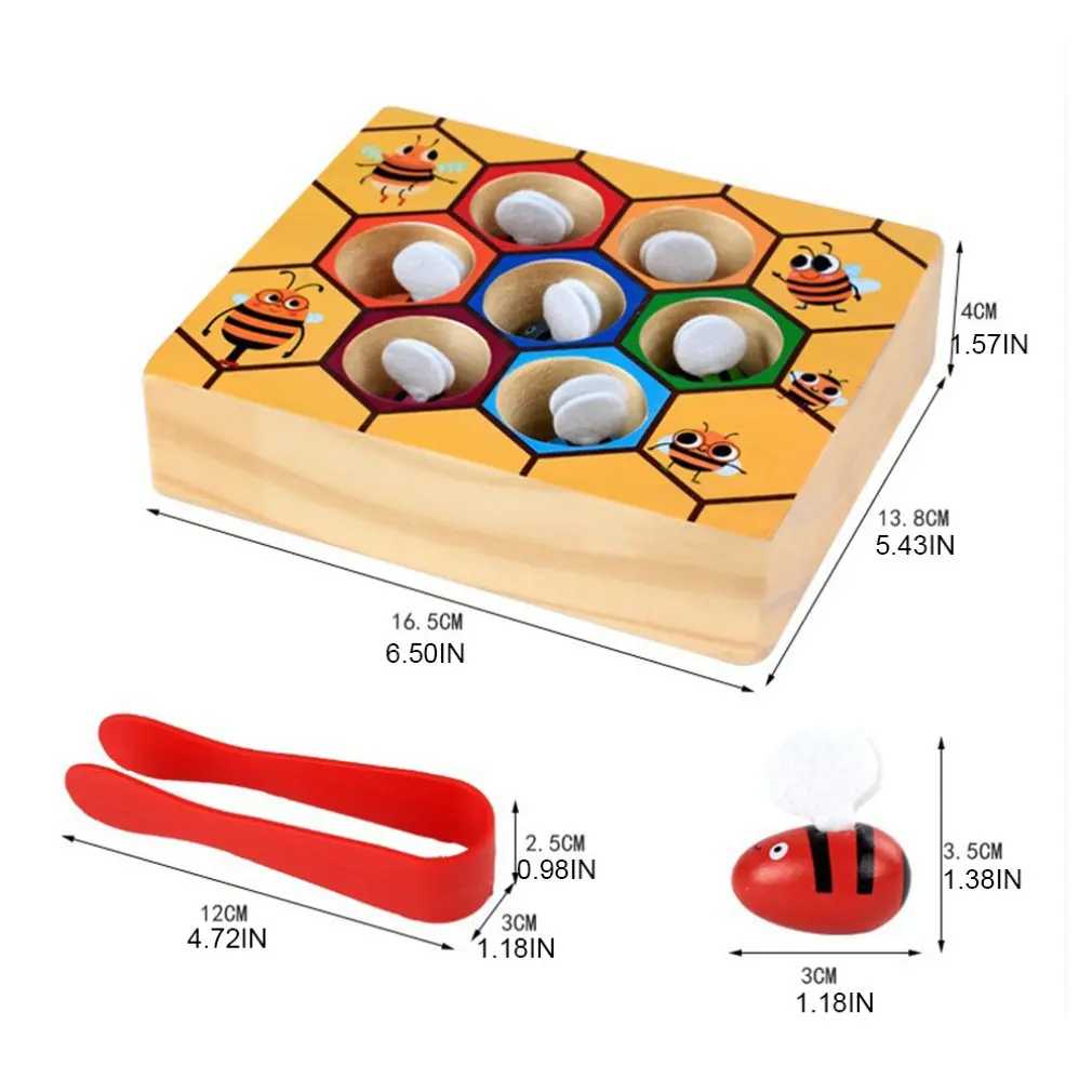 Детская обучающая игра в улей для детей раннего возраста, детские игрушки, интеллектуальный зажим для ловли пчел, распознавание цвета, для детей 0-3 лет
