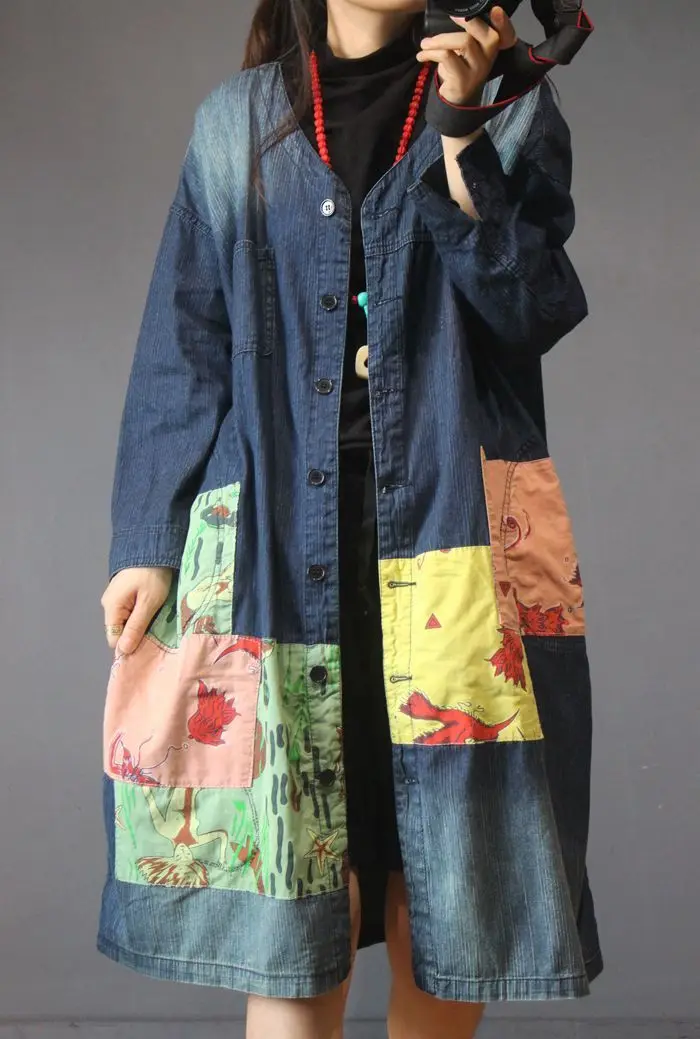 Длинное Ковбойское Свободное пальто Женская модная ветровка Modis Manteau Femme Moda Mujer Женская одежда винтажное пальто