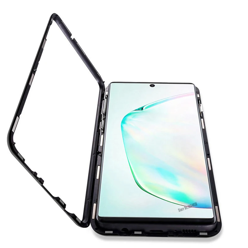 

Case On For Samsung Galaxy Note 10 Pro 9 8 Magnetic Adsorption Cases Bumper On Note10 Tempered Glass 360 Protection Magnet Cover