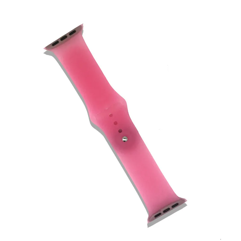 Rose red Мягкий силиконовый прозрачный спортивный ремешок для Apple Watch Band 42/38 мм Браслет Замена ремешка ремешок для iwatch series 4/3/2/1 44/40 мм - Цвет ремешка: Rose red