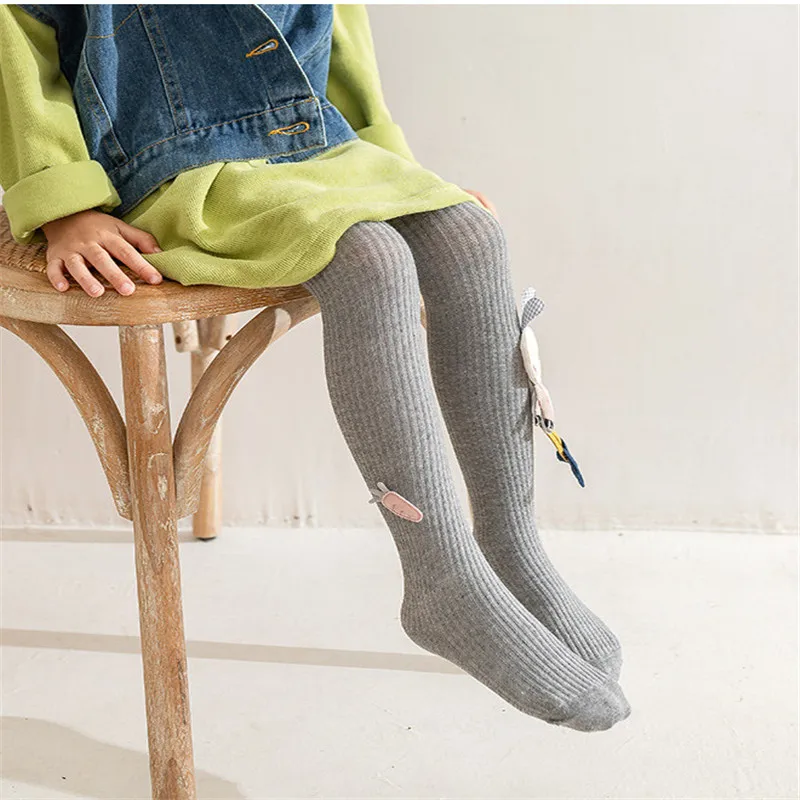 2-7Years Spring Autumn Tights for Girls Cotton Knitted Children's Pantyhose Cartoon Rabbit Kids Girls Tights kids pantyhose,ballet tights,toddler tights