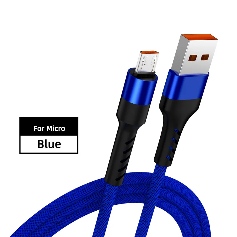 2.4A Micro usb type-C кабель для быстрой зарядки передачи данных кабель для мобильного телефона зарядное устройство для samsung Xiaomi huawei Android телефонов - Цвет: Blue for Micro usb