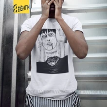 Футболка с воротником под горло HoJunji Ito для Хэллоуина; стильные мужские футболки с короткими рукавами и круглым вырезом; одежда из чистого хлопка; футболки с принтом