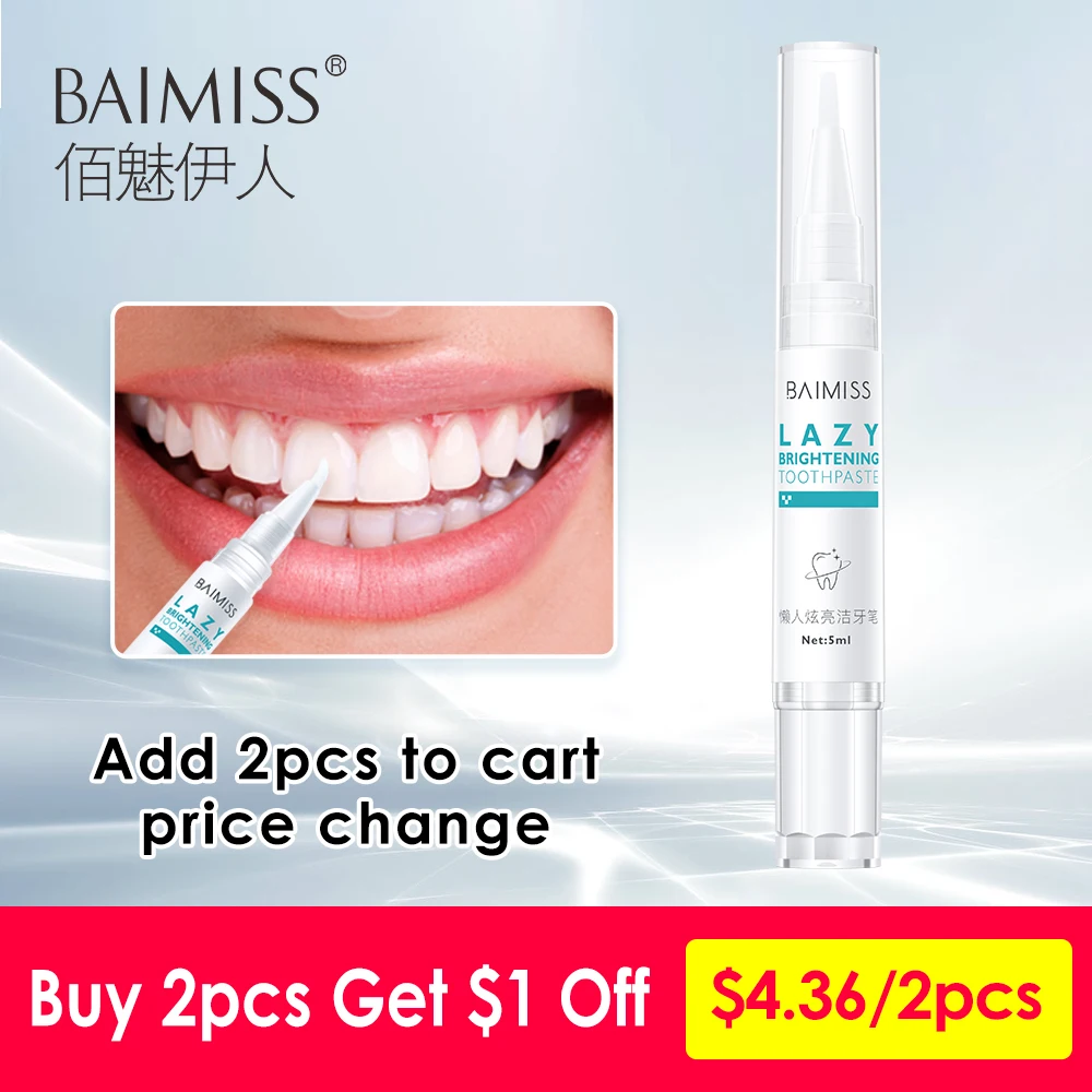 

BAIMISS Teeth Whitening Serum Toothpaste Toothbrush Pen Cleansing Dental Tools Essence Gel Oral Hygiene Remove Plaque Stains 5ml