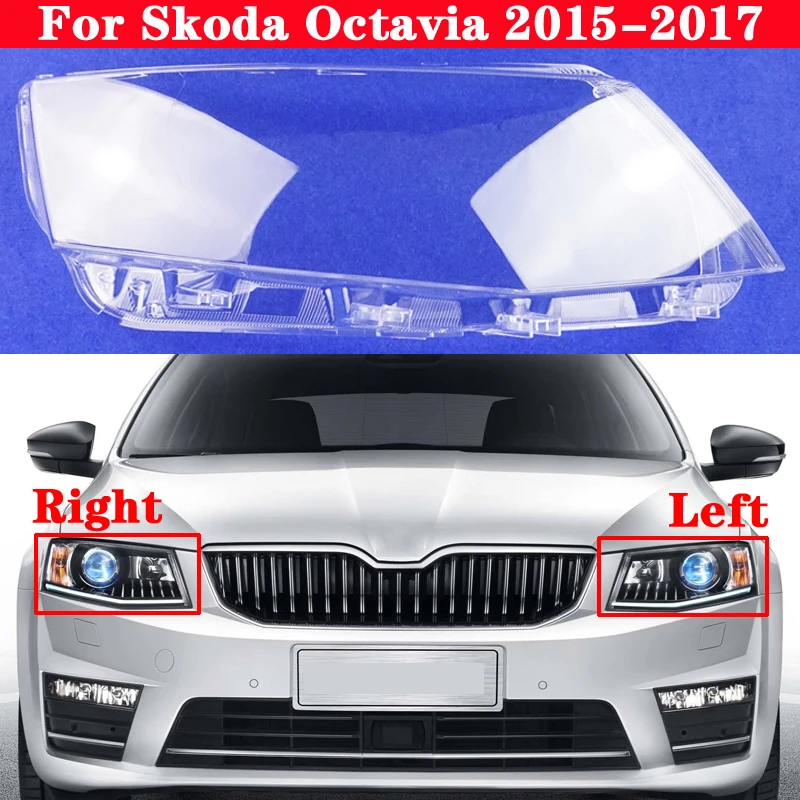 ForSkodaOctavia20152017CarFrontHeadlightCoverAutoHeadlampLampshadeLampcoverHead