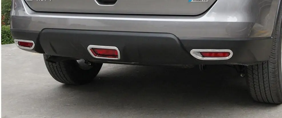 High-quality ABS plating fog box 2014 2015 FOR Nissan X-Trail fog lamp shade Rear bumper light decorative sequins