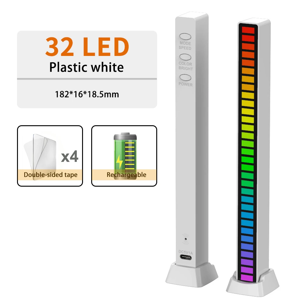 LED Music Sound Control Pickup RGB Strip Light Rhythm Backlight Colorful Nightlight For Atmosphere Lamp Audio Bar Car Game Decor night light for bedroom Night Lights