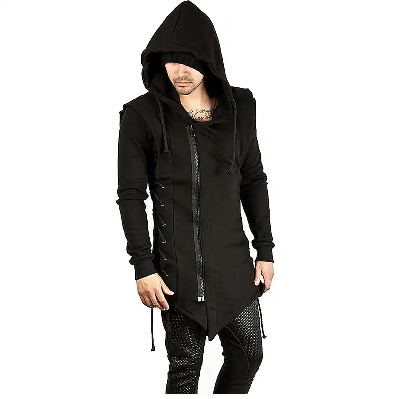 slim fit grey hoodie