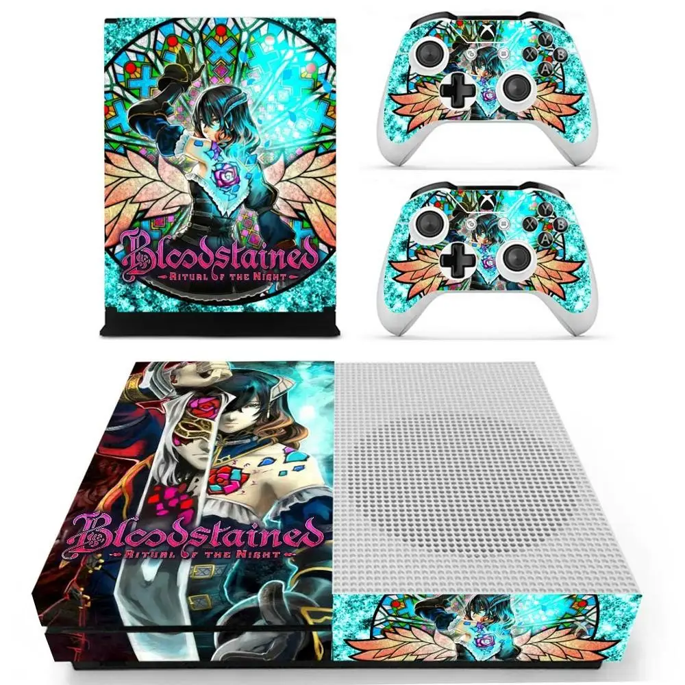 Кровоокрашенные: мозаика темного цвета для Xbox One S виниловые наклейки на кожу Наклейка Обложка Pegatinas Adesivo для Xbox one тонкая консоль и два контроллера шкуры - Цвет: YS-xboxoneS-1342