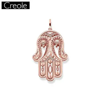 

Pendant Hand of Fatima 925 Sterling Silver For Women Classic Gift Europe Style Glam Jewelry Pendant Ornament Fit Necklace
