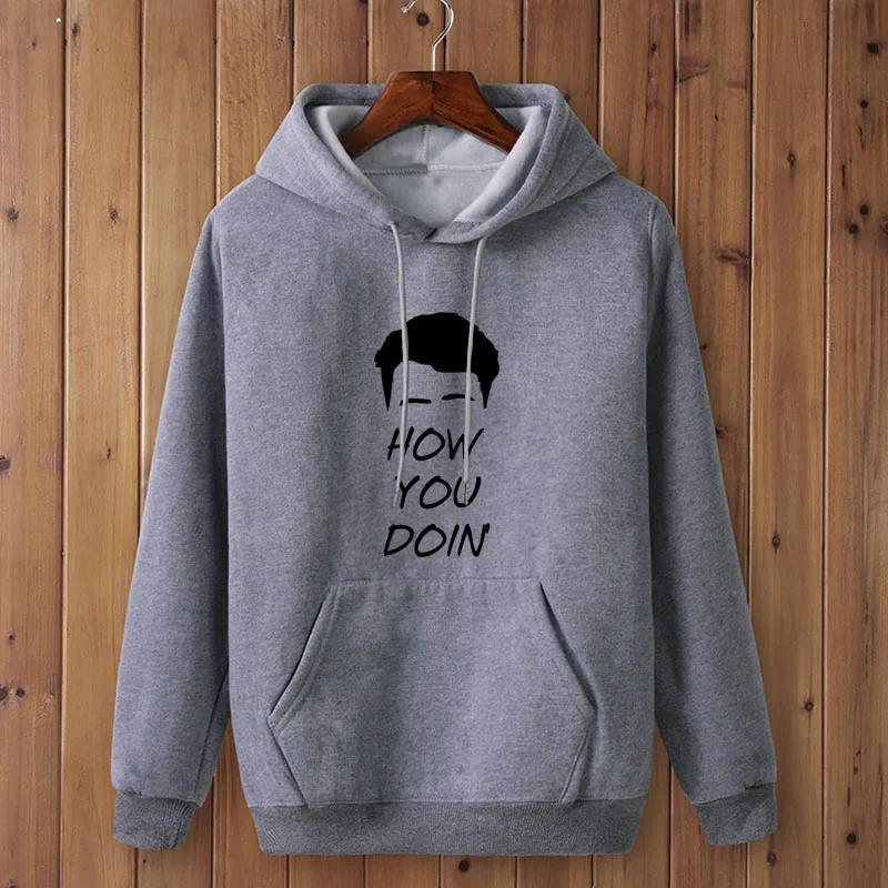 Модная Толстовка How You Doin, одежда, толстовка с капюшоном для мужчин, Осень-зима, с капюшоном в стиле хип-хоп