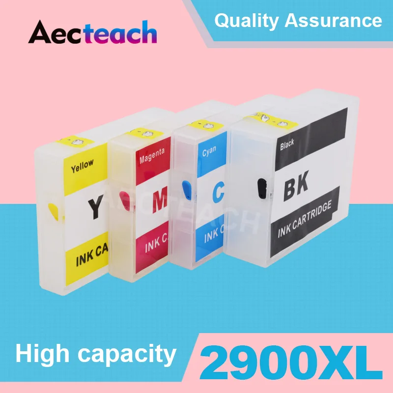 Aecteach 4 цвета пустой чернильный картридж для Canon PGI 2900 MAXIFY IB4090 iB4190 MB5190 MB5090 MB5390 MB5490 принтер