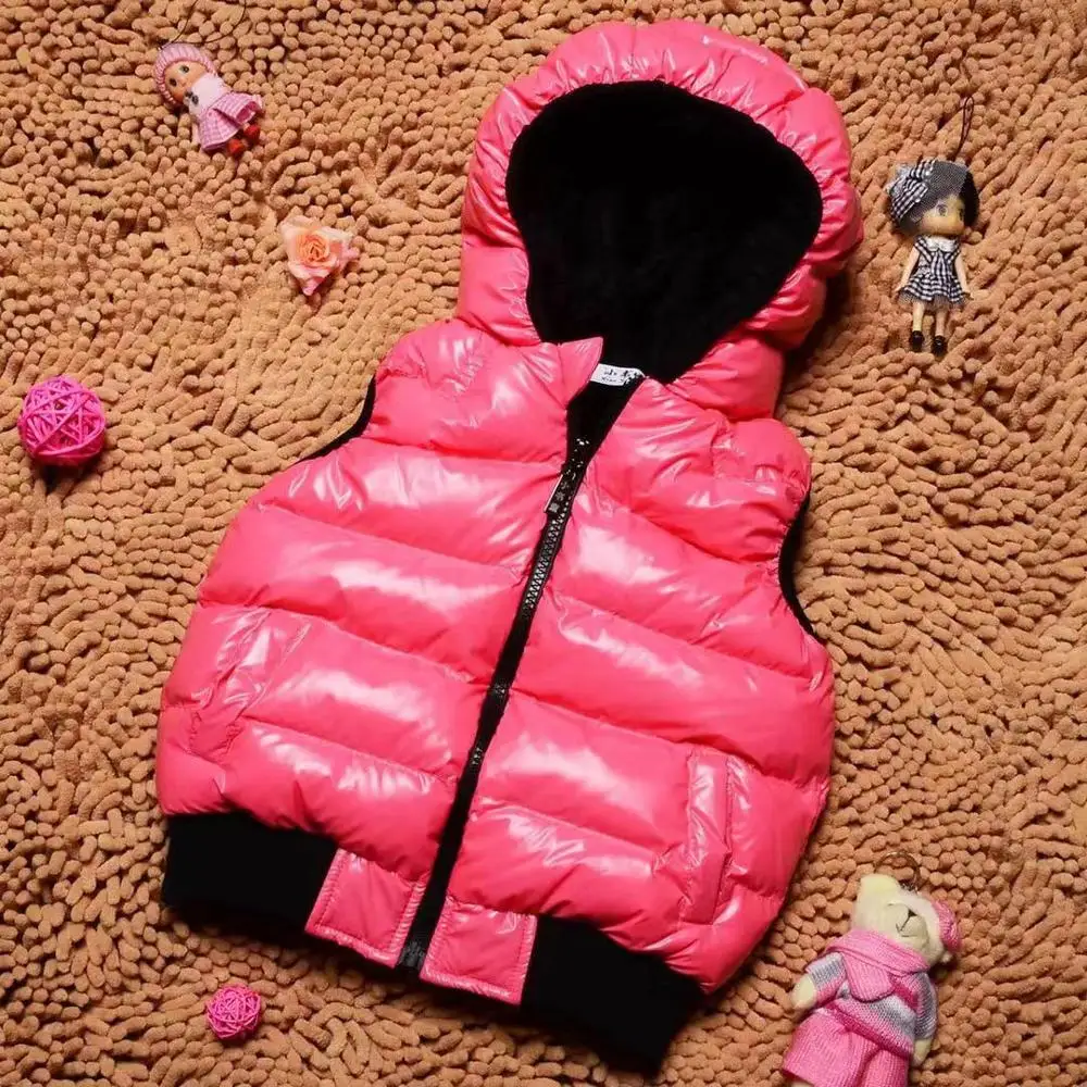 pink vest Детская стеганая куртка, детская парка с хлопковой подкладкой, детское зимнее плотное пальто унисекс для маленьких мальчиков и девочек - Цвет: pink vest