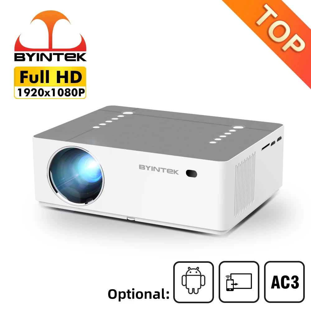 BYINTEK K20 Full HD 1080P 3D Home Theater Game LED Video Smart Android Wifi 300inch Projector for 4K Cinema