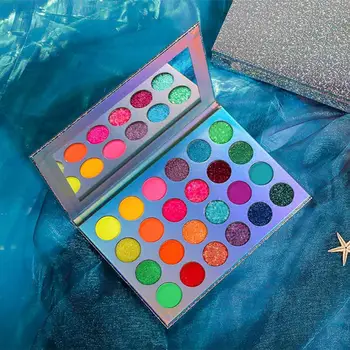 

Glow Eyeshadow Palette Glitter Fluorescent Eyeshadow Cosmetics Kit 24 Colors