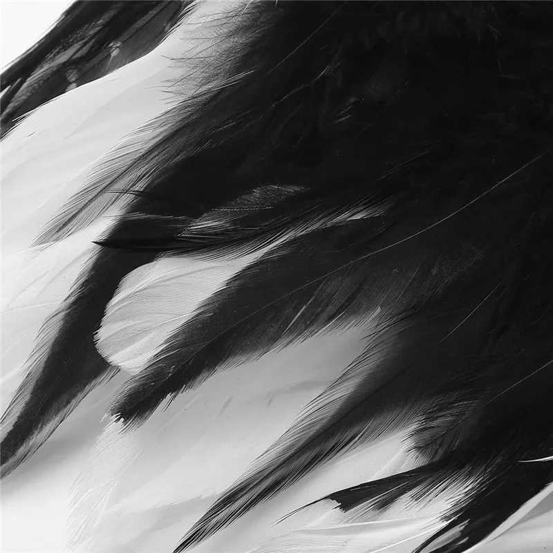 Женская готическая Переливающаяся петух Hackle натуральная накидка с перьями шаль воротник Наплечная накидка+ ленты Галстуки готика рейв Косплей Костюм