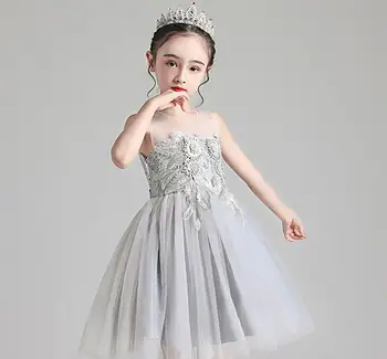 

Children's summer new children's dress performance of big children's Korean version mesh puffy dress kid clothes children cloth