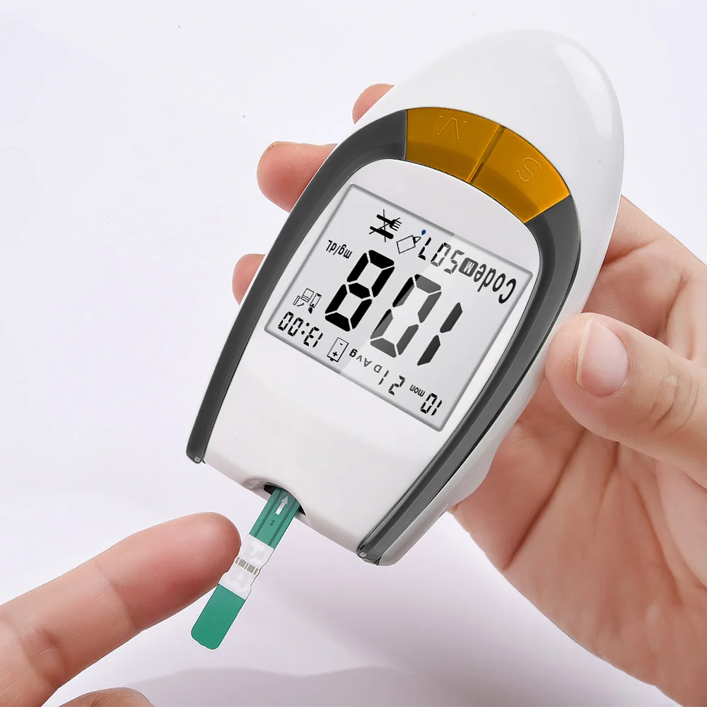 Yongrow измеритель уровня глюкозы в крови 50 шт. тест-полоски и Ланцеты и медицинский цифровой автоматический Монитор артериального давления на запястье забота о здоровье
