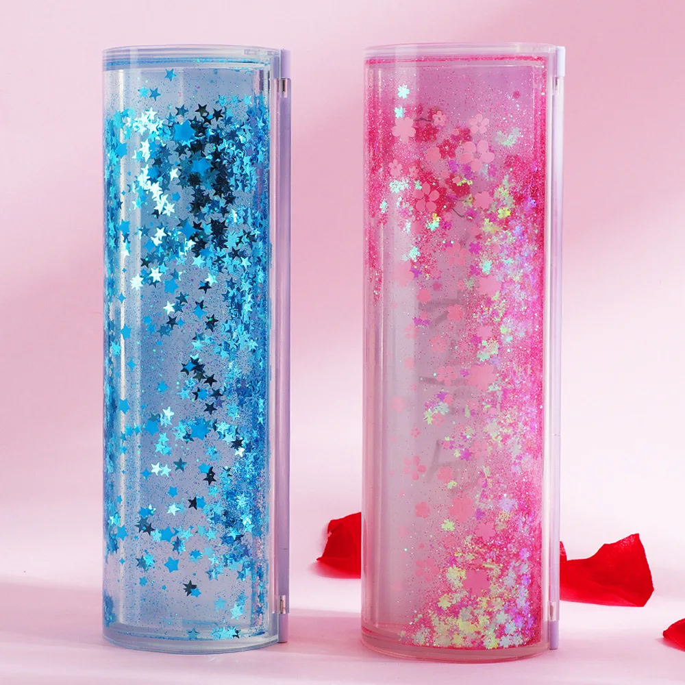 Cherry Blossom Sands Stationery Box Multi-function Calculator Cylindrical Plastic Pencil | Канцтовары для офиса и дома