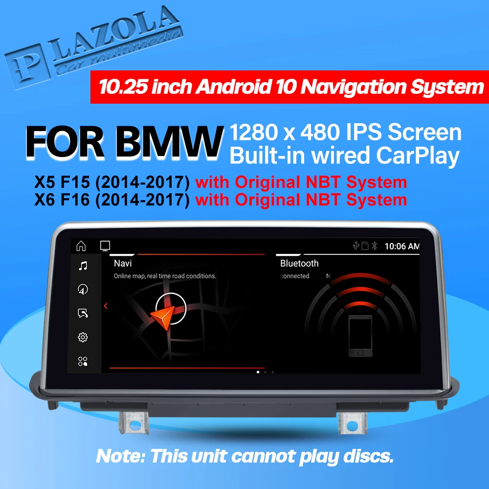 Android 10 автомобильный мультимедийный плеер 25 &quotдля BMW X5 F15 X6 F16 2014-2017 NBT навигация GPS