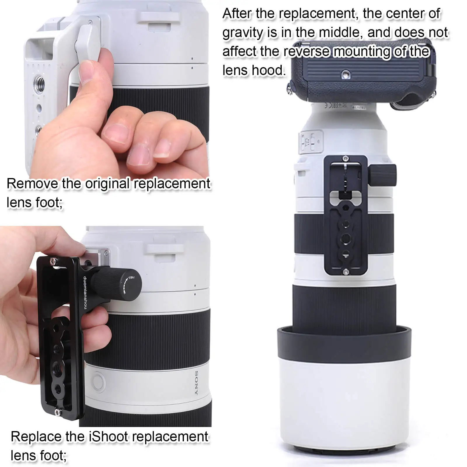 Arca Type Lens Collar Replacement Base Tripod Mount Rings Foot Stand for Sony FE 200-600mm f/5.6-6.