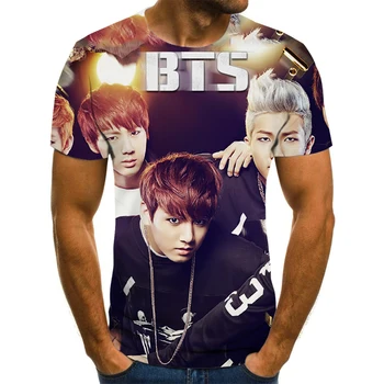 

2020 men's new 3D printed BTS combination short-sleeved fashion children's interesting T-shirt with customizable patterns