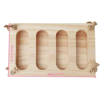 

Solid Wood Rabbit Feeding Hay Rack Multifunction Foldable Top Shelf 4 Grids