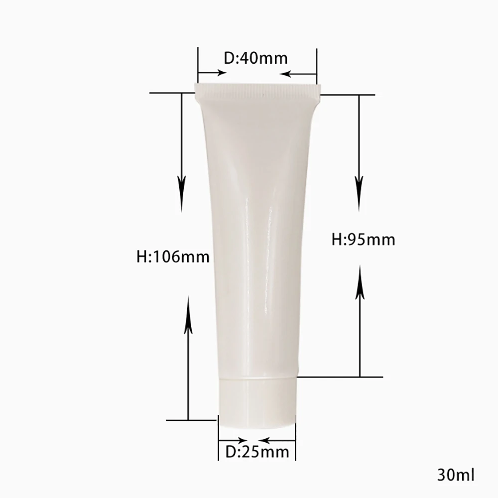 빈 30ml 흰색 부드러운 튜브 회전 뚜껑, 플라스틱 튜브 화장품|리필 병| - AliExpress