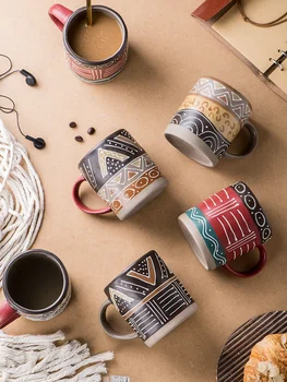 

EWAYS 450ml Creative Ceramic Mug Special Slotted Cup Breakfast bowl Mug Home Office Fancy Gift for Tea Drinker