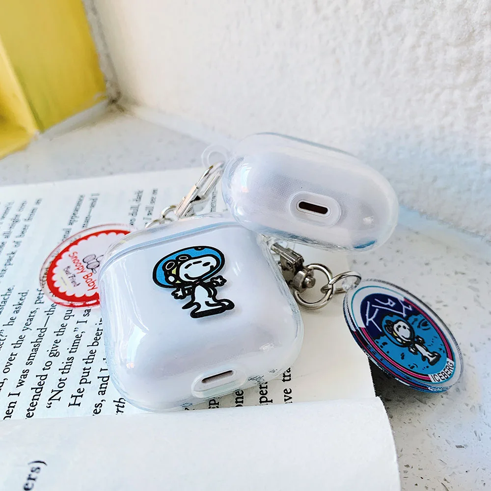 Прозрачный мягкий чехол из ТПУ для AirPods, Bluetooth футляр для наушников, чехол для Apple Air Pods 2& 1, чехол для зарядки с милым мультяшным рисунком